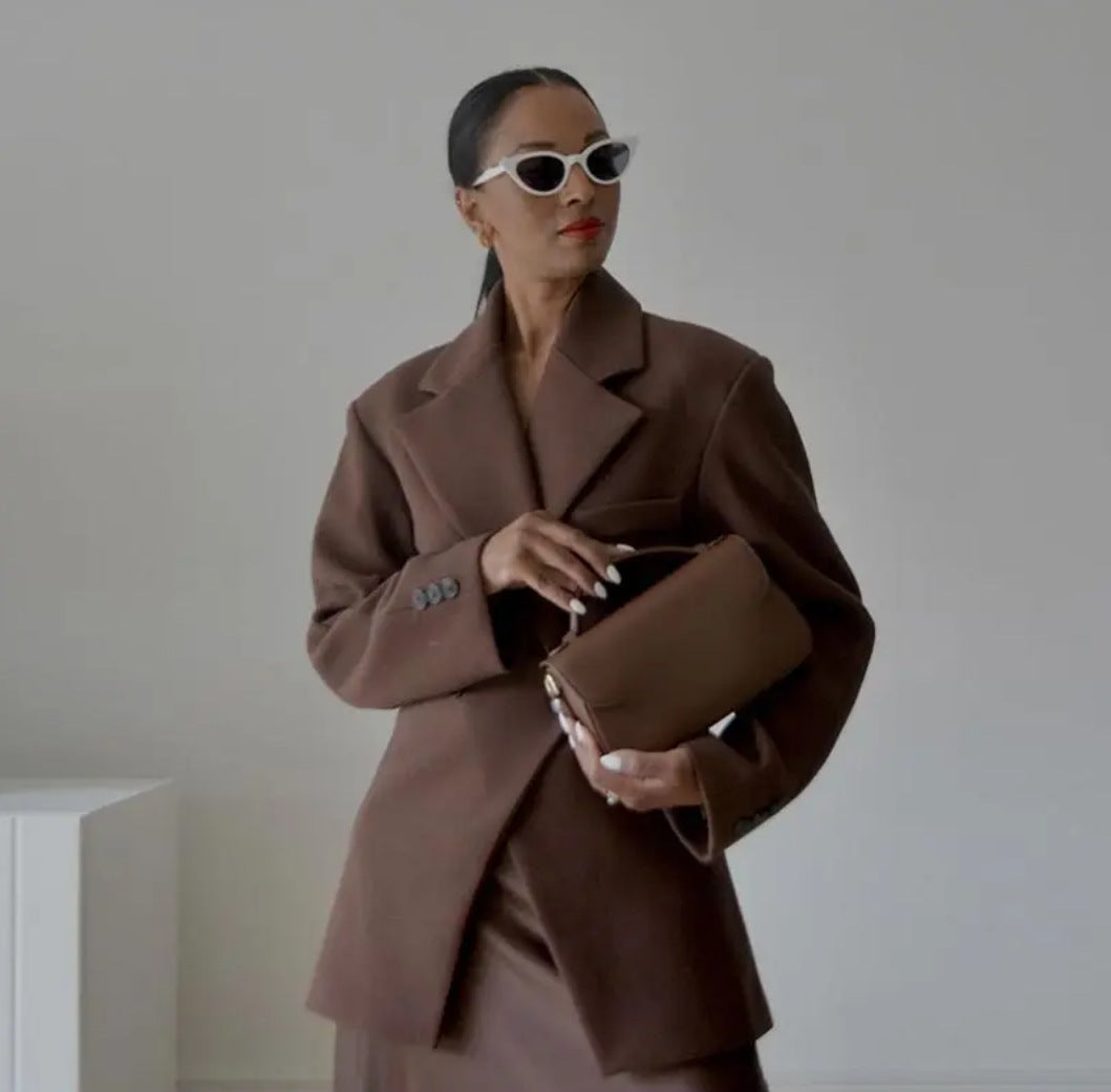 Damen eleganter, doppelreihiger Blazer mit klassischem Revers W&W Mode
