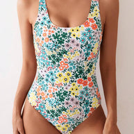 Damen Badeanzug mit floralen Akzenten und modischem Schnitt WW
