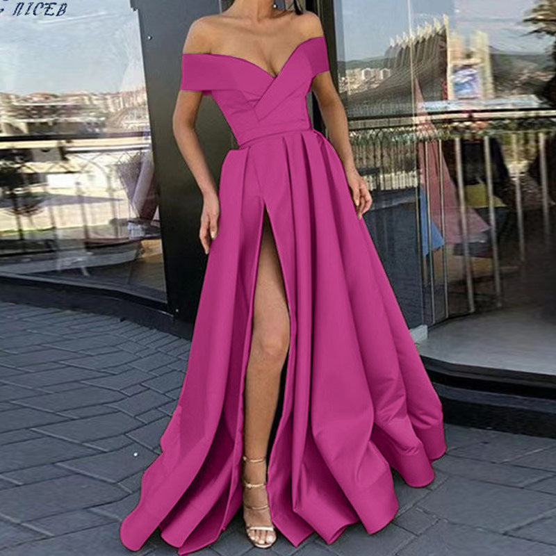 WW | eBay Satin Mehrfarbiges Tiefes V-Ausschnitt Kleid