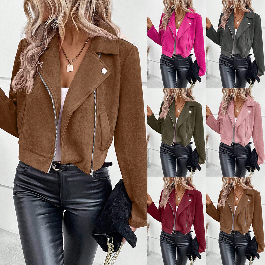 Damen Bikerjacke aus weichsamtem Material WW