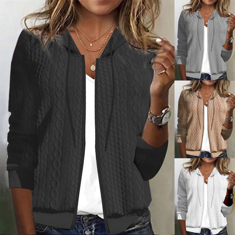 Femme Kabelstrick Zip-Up Hoodie WW