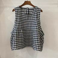 Damen Relaxed Fit Ärmelloses Leinenoberteil mit Seitentaschen WW