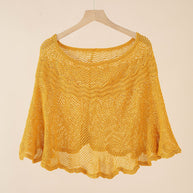 Damen luftiger Strickponcho im modernen Design WW