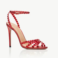 Damen atemberaubende High-Heel Knöchelriemen Sandalen mit dekorativen Perlenakzenten WW