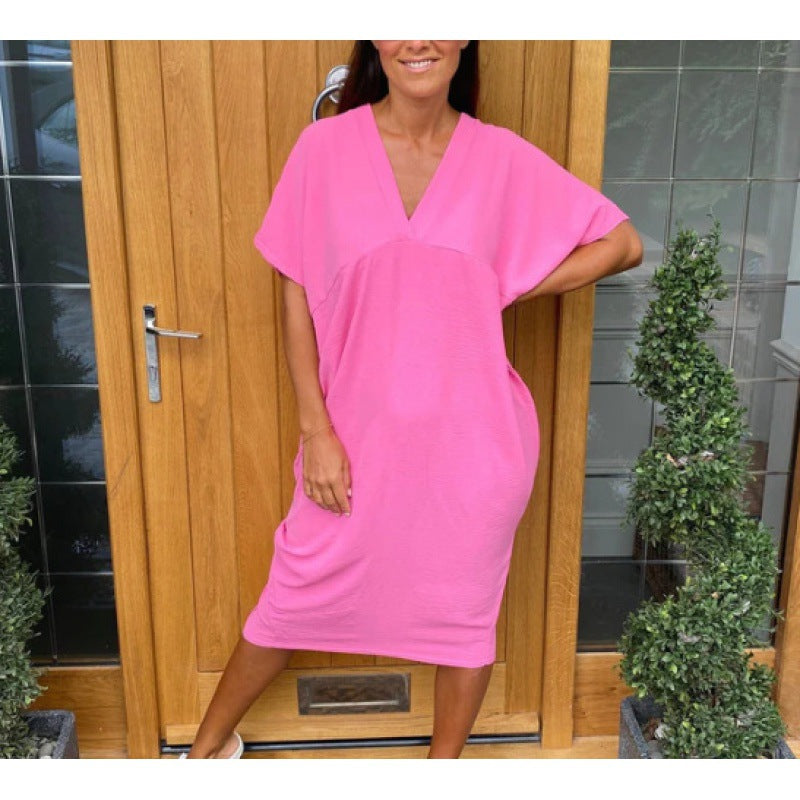 Damen Relaxed Fit Oversized T-Shirt Kleid WW