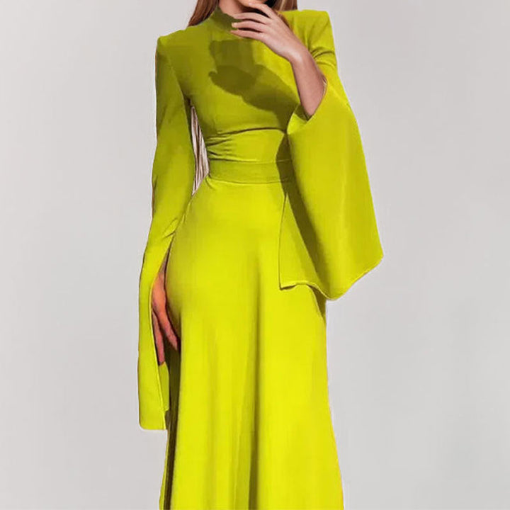 Damen Maxikleid mit schulterfreiem Design und eleganten Glockenärmeln W&W Mode