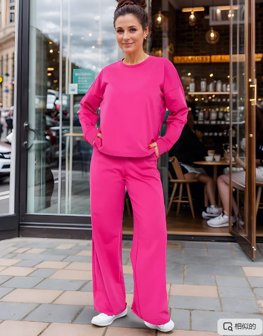 Damen Bequemes Freizeit-Loungewear-Set mit weitem Schnitt WW