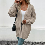 Damen Strickjacke mit strukturiertem Rippenmuster und lässigem Schnitt WW