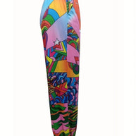 Damen Bequeme Freizeithose mit buntem Grafikdesign WW