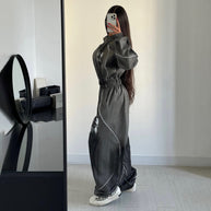 Damen Sportlicher Jumpsuit mit weiten Beinen und elastischem Bund WW