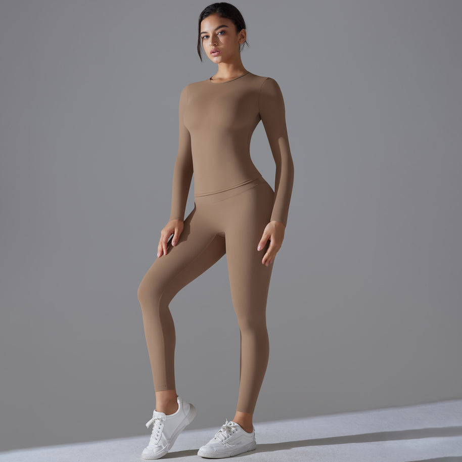 Damen Sport-Set mit langem Ärmel und Leggings WW