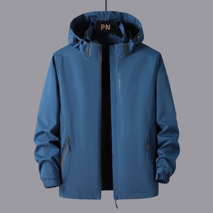 Unisex-Jacke mit Kapuze aus wasserabweisendem Material