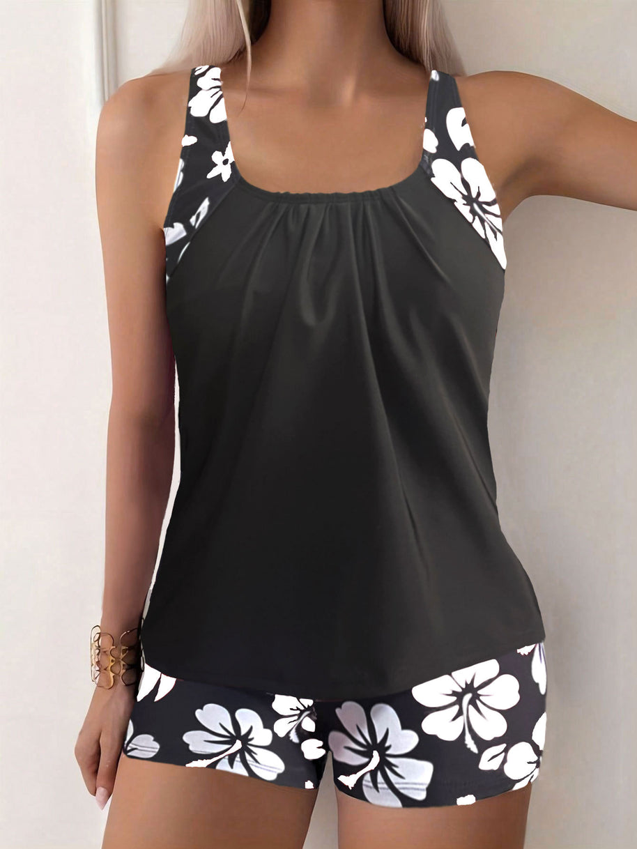 Damen Badeanzug-Set mit stilvollem Blumenmuster WW