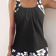 Damen Badeanzug-Set mit stilvollem Blumenmuster WW