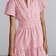 Damen Sommerliches Kurzkleid mit Stickerei WW