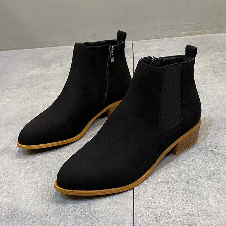 Damen Stiefeletten mit elegantem Reißverschluss und komfortablem Blockabsatz W&W Mode