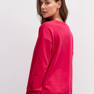 Damen bequemer Sweatshirt mit seitlichen Schlitzen WW
