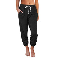Damen Bequeme und lässige Jogginghose mit elastischem Bund und seitlichen Taschen WW