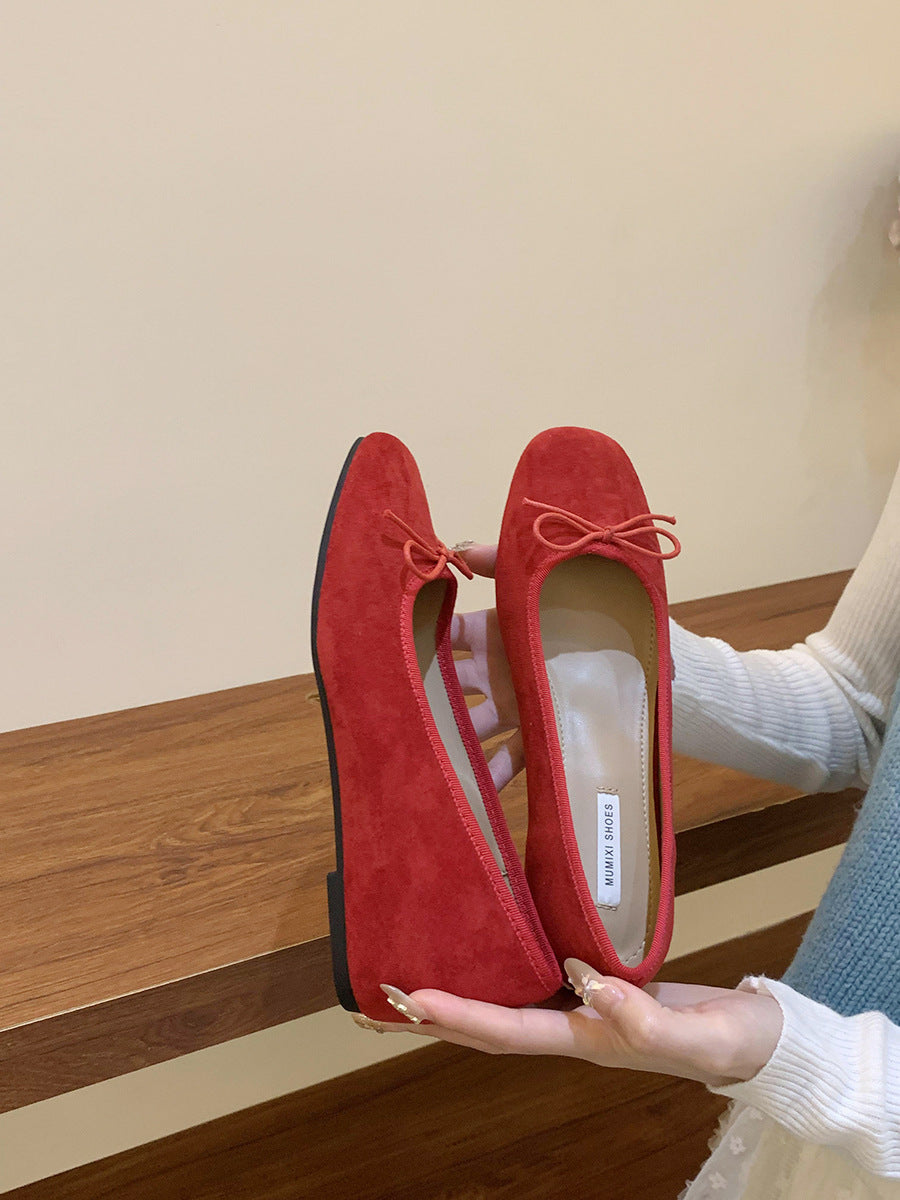 Damen Ballerina-Schuhe mit raffiniertem Schleifenakzent WW