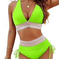 Damen Bikinis mit hoch tailliertem Schnitt und modischen Details WW