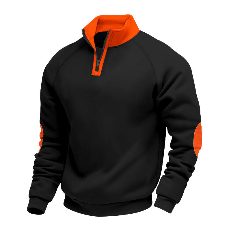 Herren Sweatshirt mit Stehkragen und Reißverschluss WW