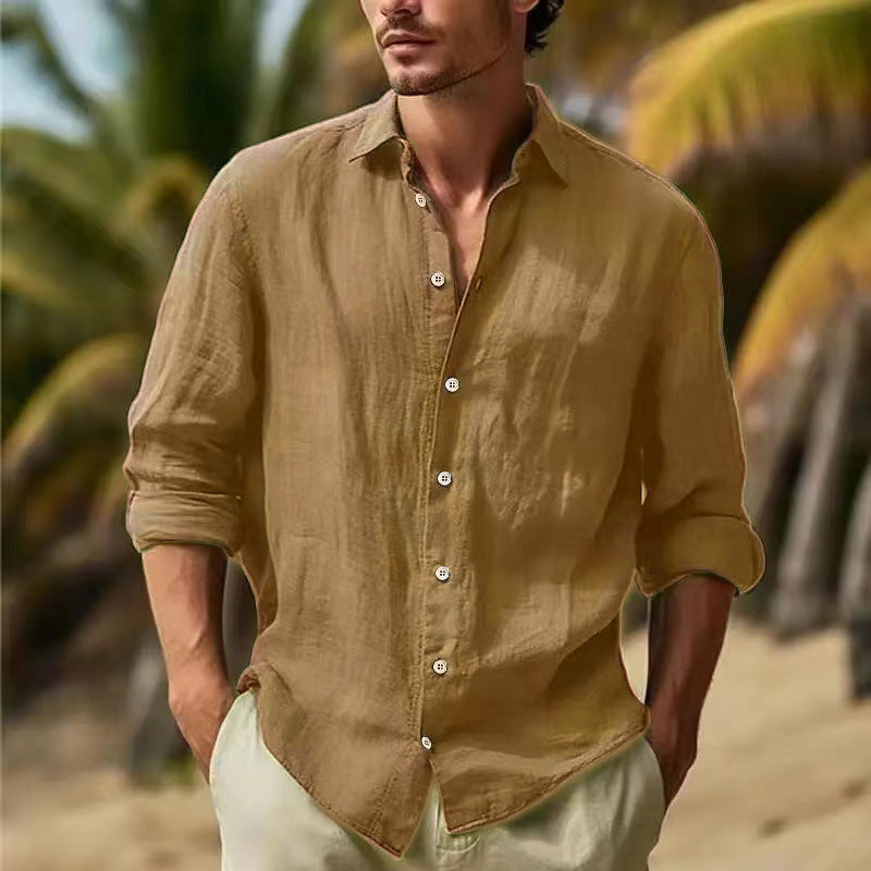 Herren lässige Leinenhemd WW