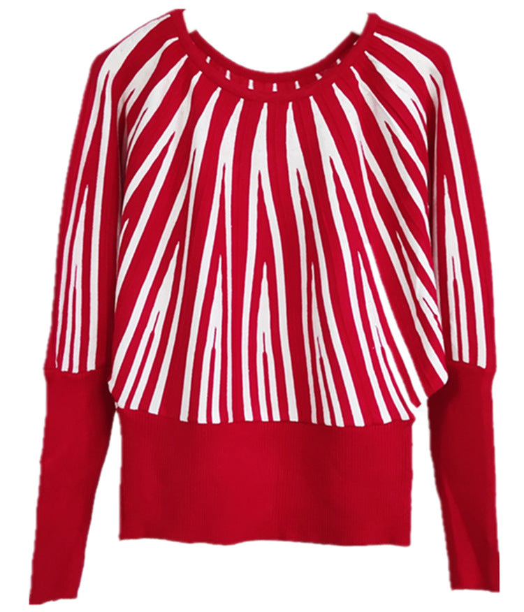 Damen Pullover mit modernem Streifenmuster und lässigem Schnitt WW