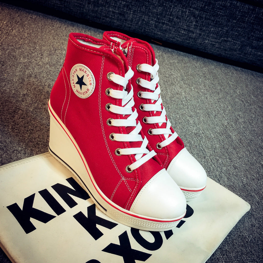 WW | Einfache Canvas Stiefeletten Mit Liebesmotiv