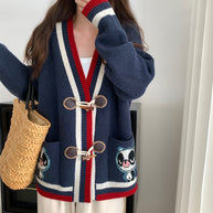 Damen Strickjacke mit einzigartigen Stickdetails WW