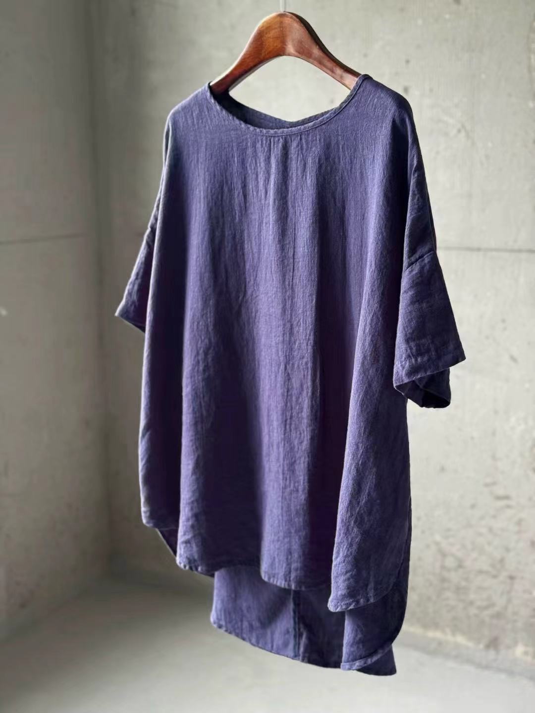 Damen Relaxed Fit Leinen T-Shirt W&W Mode