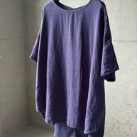 Damen Relaxed Fit Leinen T-Shirt WW