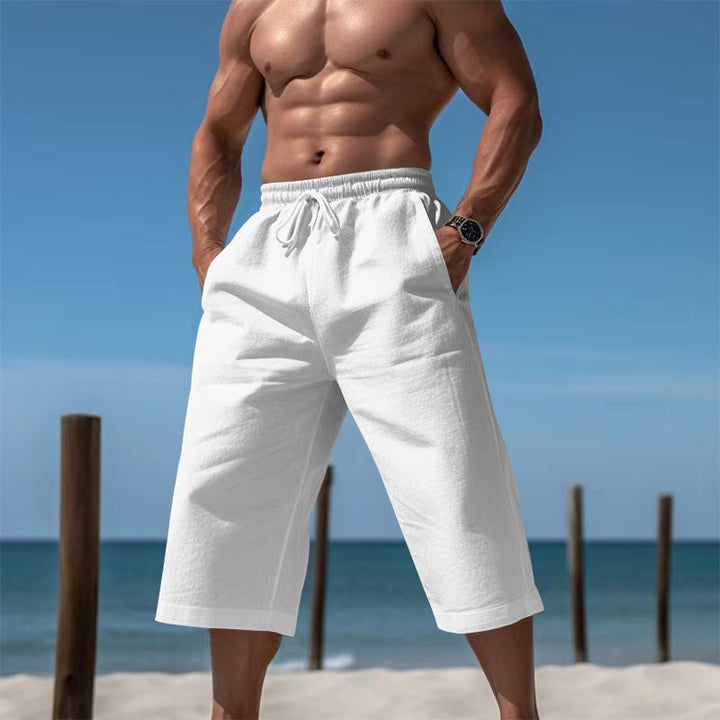 Herren nan lässige knielange Bermuda-Shorts mit elastischem Bund und Tunnelzug W&W Mode