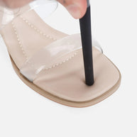 WW | Damen Sandalen mit mittelhohem Absatz transparent