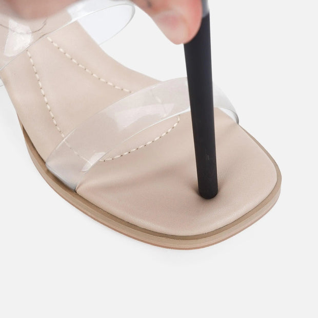 WW | Damen Sandalen mit mittelhohem Absatz transparent