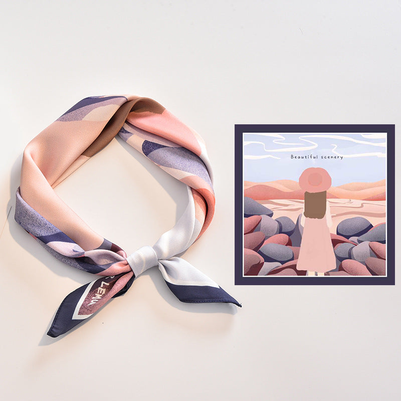 Damen Seidenschal mit modernem grafischen Design und luxuriösem Glanz WW