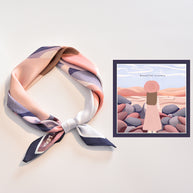 Damen Seidenschal mit modernem grafischen Design und luxuriösem Glanz WW