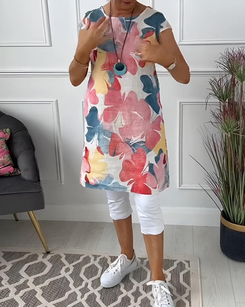 Damen Strandkleid mit floralem Design und praktischen Eingrifftaschen WW
