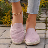 Damen Atmungsaktive Slipper-Espadrilles mit Jute-Details WW