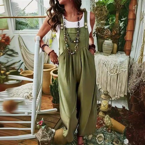 WW | Doppelter Knopf Weiter Beinhosen Träger Overall