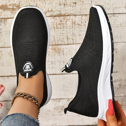 Damen Leichte Slip-On Sport Sneakers mit atmungsaktivem Strickobermaterial WW