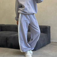 Damen sportlicher Fleece-Hoodie und lässige Hose Set WW