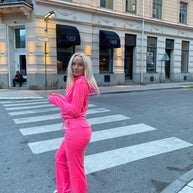 Damen Sportlicher Fleece-Loungewear-Anzug mit Kapuze WW