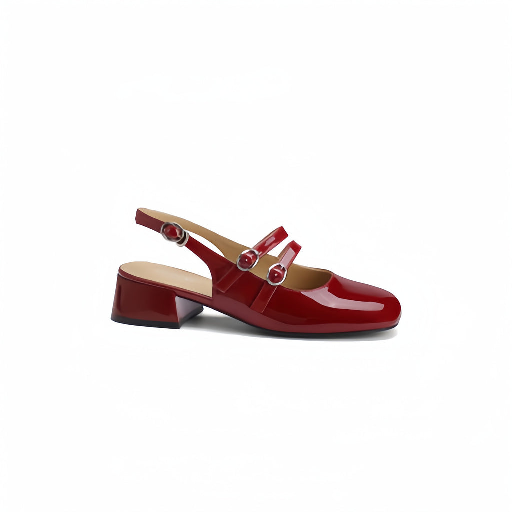 Damen Slingback Blockabsatz Mules mit dekorativem Bogen WW