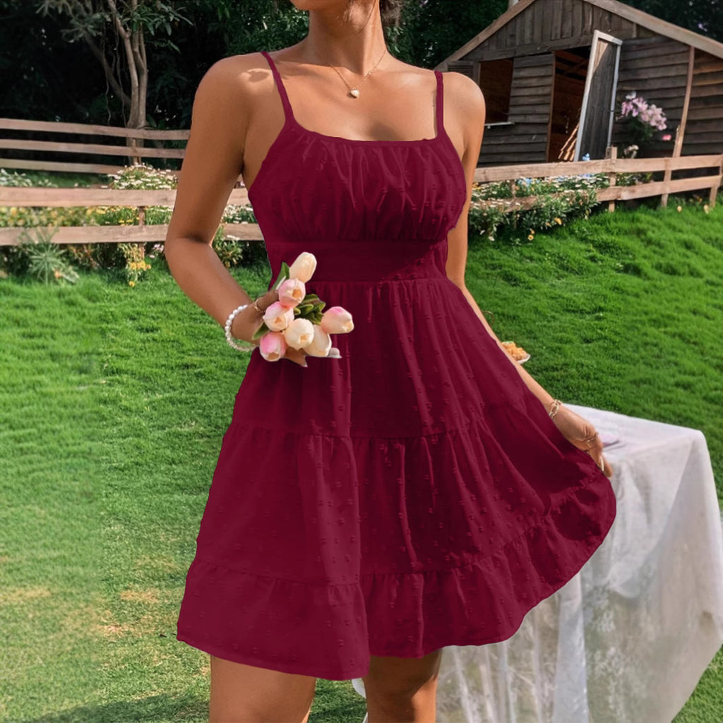 Damen Sommerliches Kleid mit Volantdesign WW