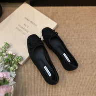 Damen Ballerinas mit zierlichem Schleifendetail und samtiger Oberflächenstruktur WW