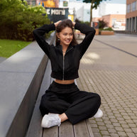 Damen Sportliches Hoodie- und Jogginghose-Set mit hohem Bund WW