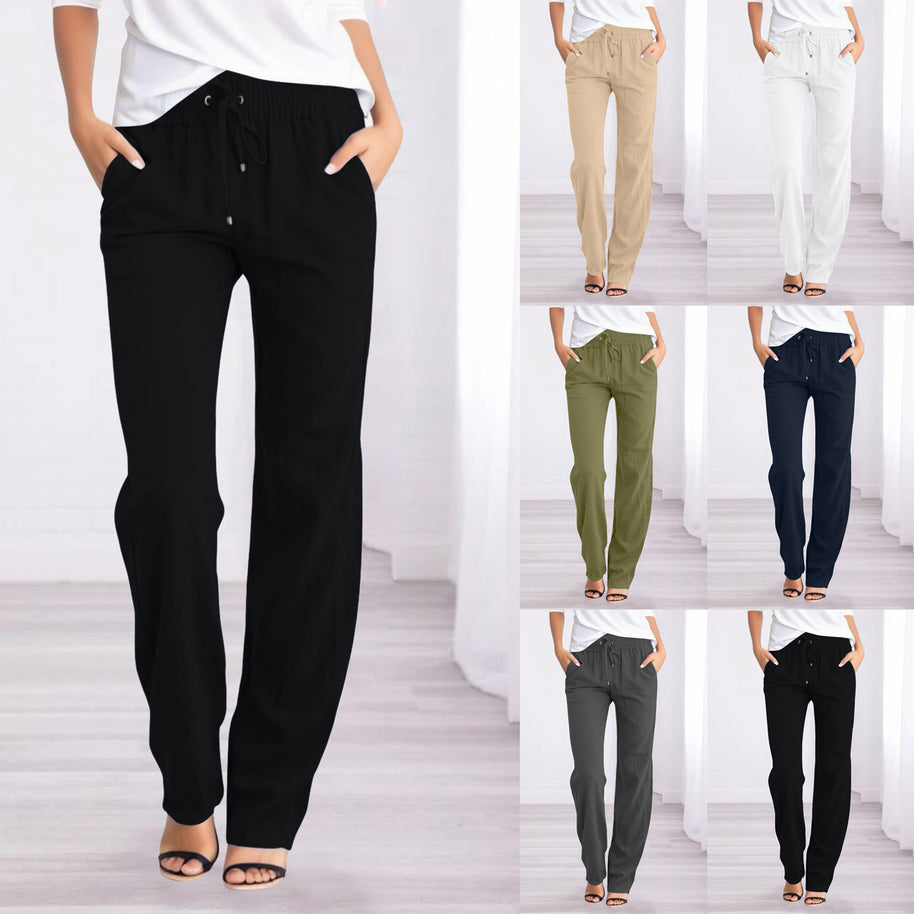 Damen Bequeme Freizeithose mit elastischem Bund und praktischen Seitentaschen WW