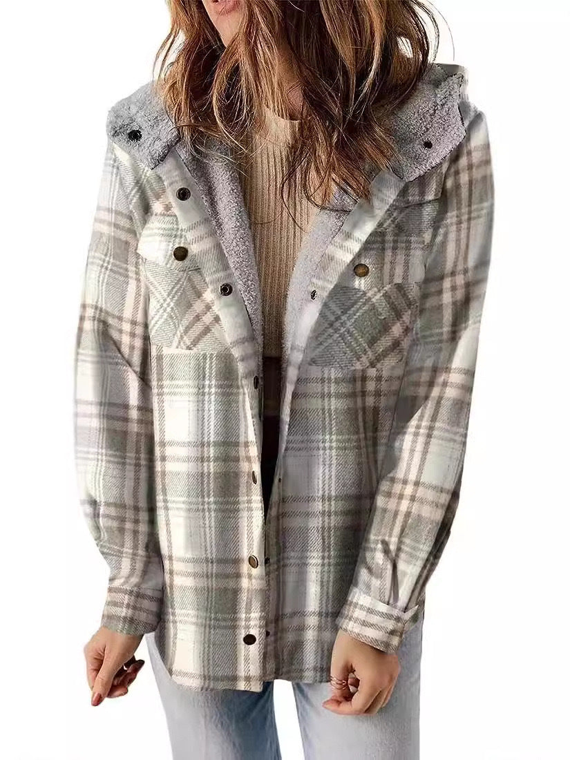 Damen Flanelljacke mit Fleecefutter WW