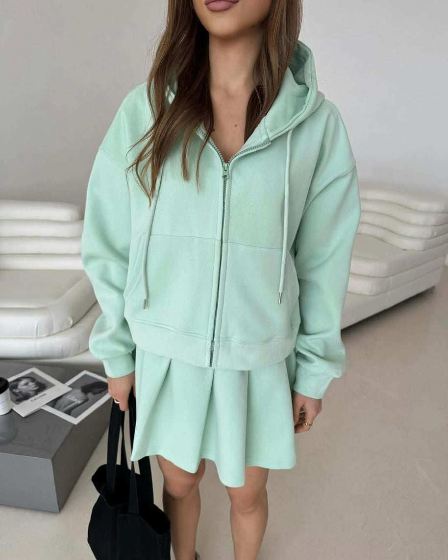 Damen Sportives Hoodie und Rock Set WW