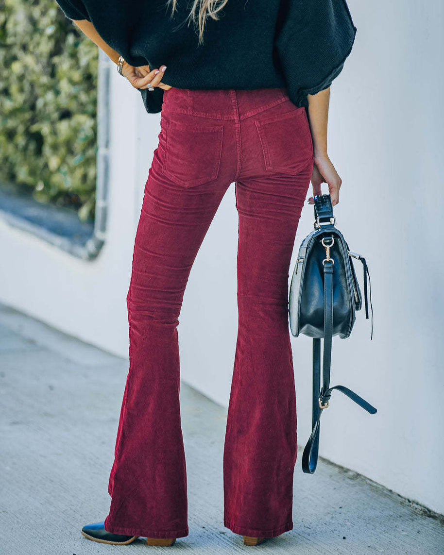 Damen ausgestellte Samthose WW